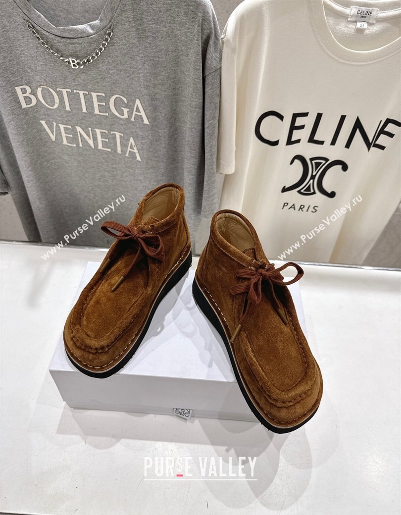 Loewe Faro High top Lace-up Shoes in Suede Brown2 2025 (MD-250823072)