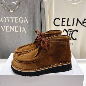 Loewe Faro High top Lace-up Shoes in Suede Brown2 2025 (MD-250823072)