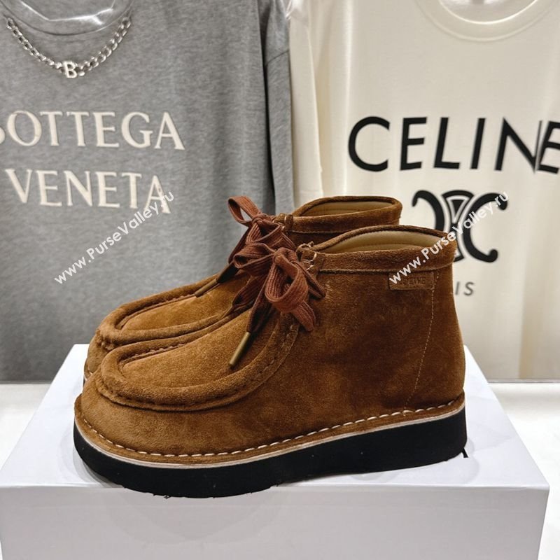 Loewe Faro High top Lace-up Shoes in Suede Brown2 2025 (MD-250823072)