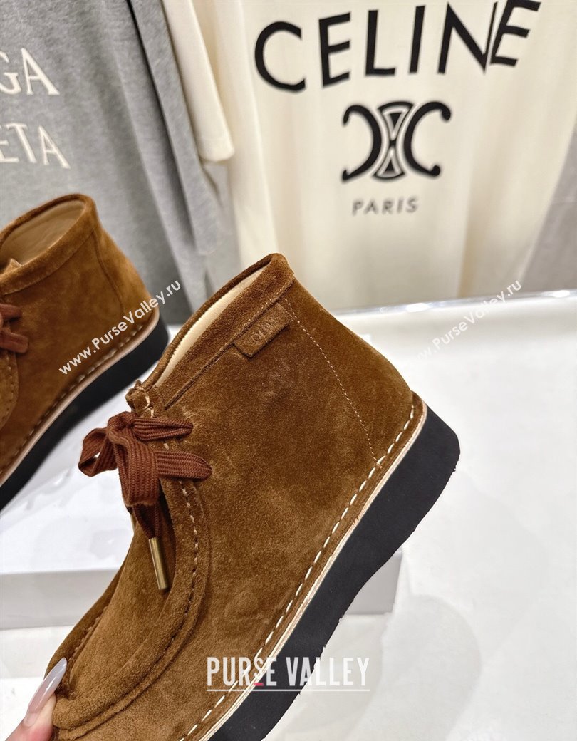 Loewe Faro High top Lace-up Shoes in Suede Brown2 2025 (MD-250823072)