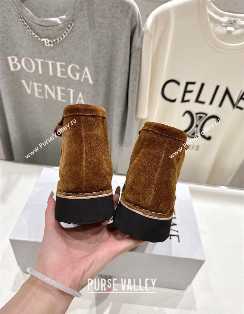 Loewe Faro High top Lace-up Shoes in Suede Brown2 2025 (MD-250823072)