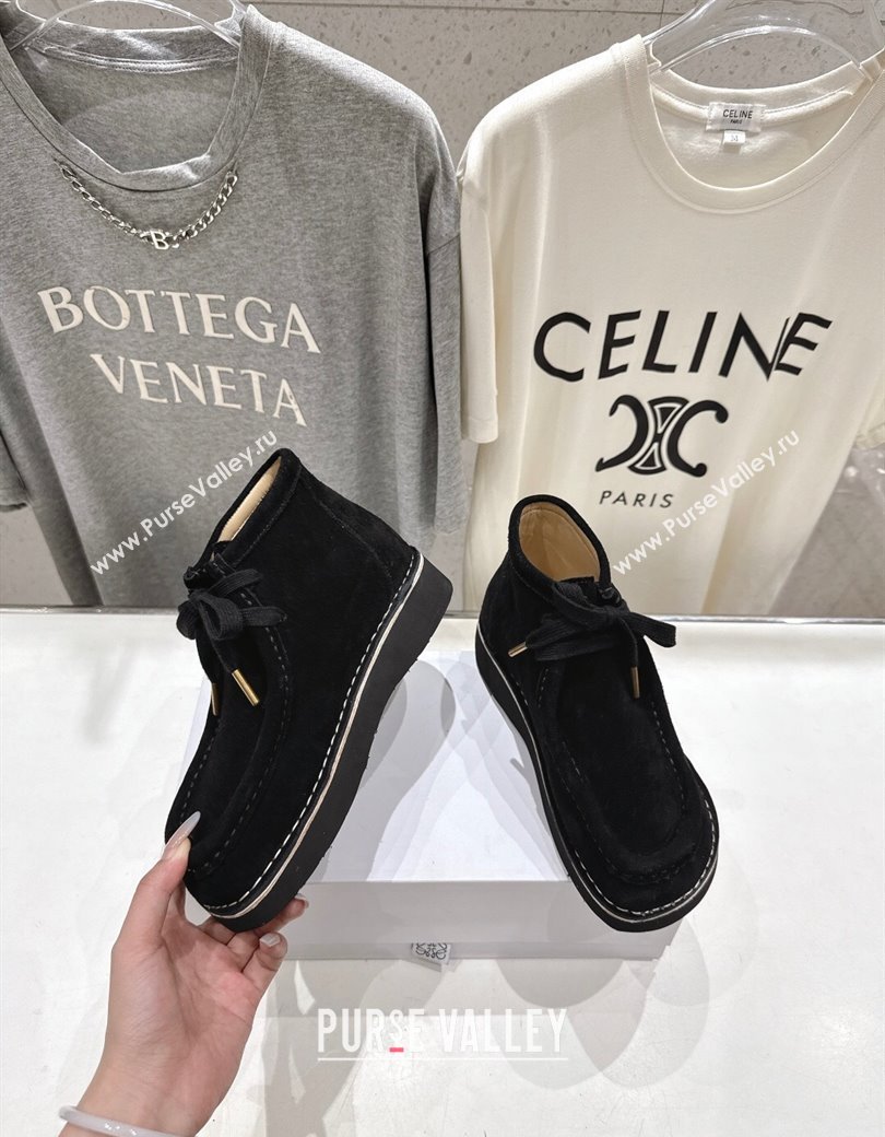 Loewe Faro High top Lace-up Shoes in Suede Black 2025 (MD-250823071)