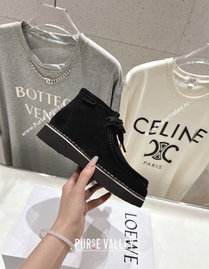 Loewe Faro High top Lace-up Shoes in Suede Black 2025 (MD-250823071)