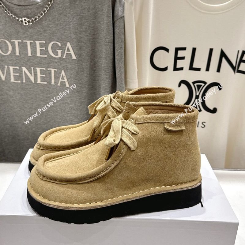 Loewe Faro High top Lace-up Shoes in Suede Beige 2025 (MD-250823068)