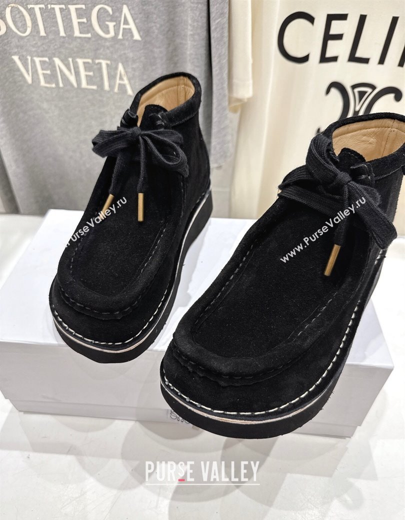 Loewe Faro High top Lace-up Shoes in Suede Black 2025 (MD-250823071)