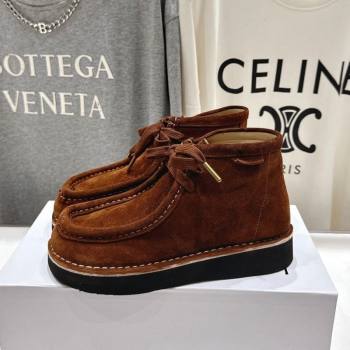 Loewe Faro High top Lace-up Shoes in Suede Dark Brown 2025 (MD-250823069)