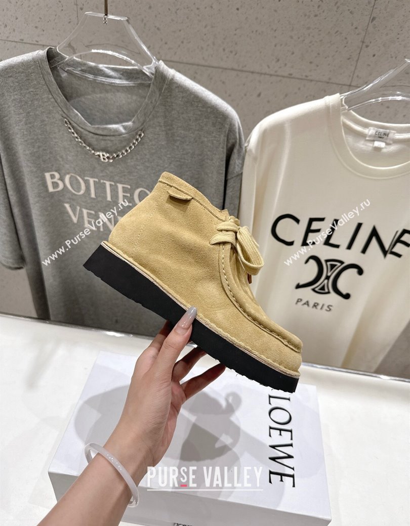 Loewe Faro High top Lace-up Shoes in Suede Beige 2025 (MD-250823068)