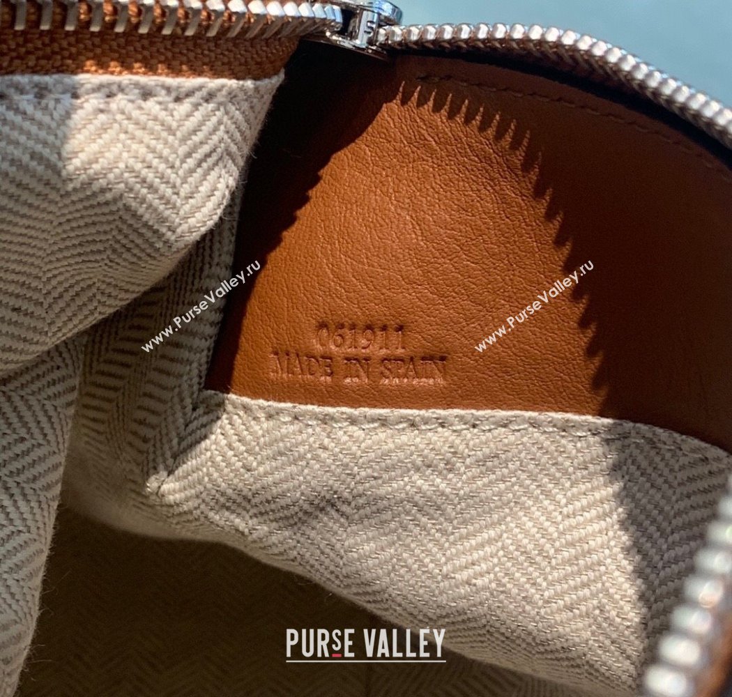 Loewe Small Puzzle bag in nappa calfskin leather with woven handle Black/Brown 2025 0925 (YS-250925022)