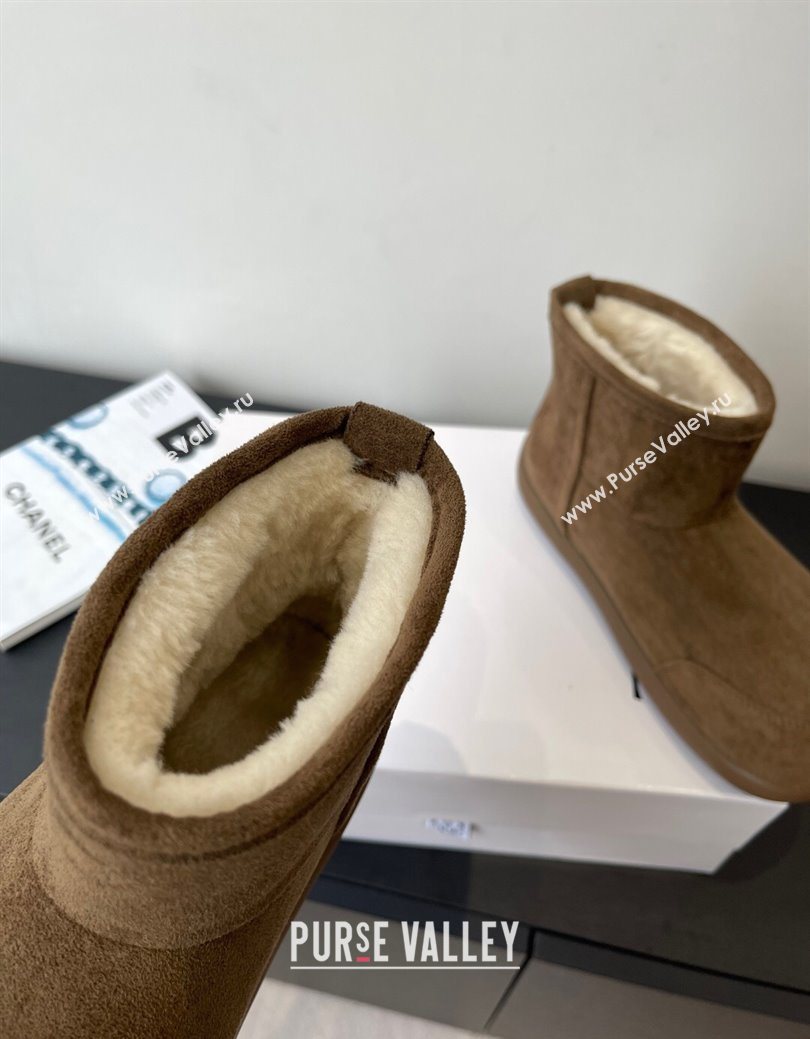 Loewe Flat Snow Boots in Suede and Shearling Wool Taupe 2025 LW103006 (HQG-251030058)