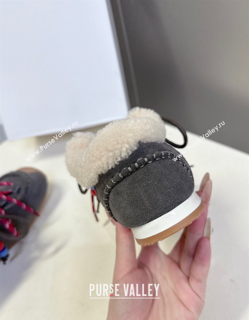 Loewe High top Sneakers in Suede and Wool Grey 2025 LW103001 (MD-251030041)