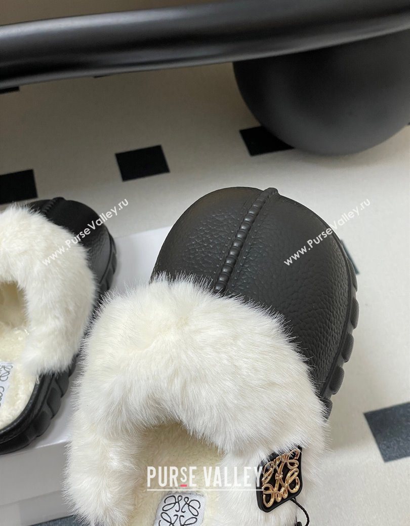 Loewe Wool Platform Mules Black 2025 LW103004 (MD-251030050)
