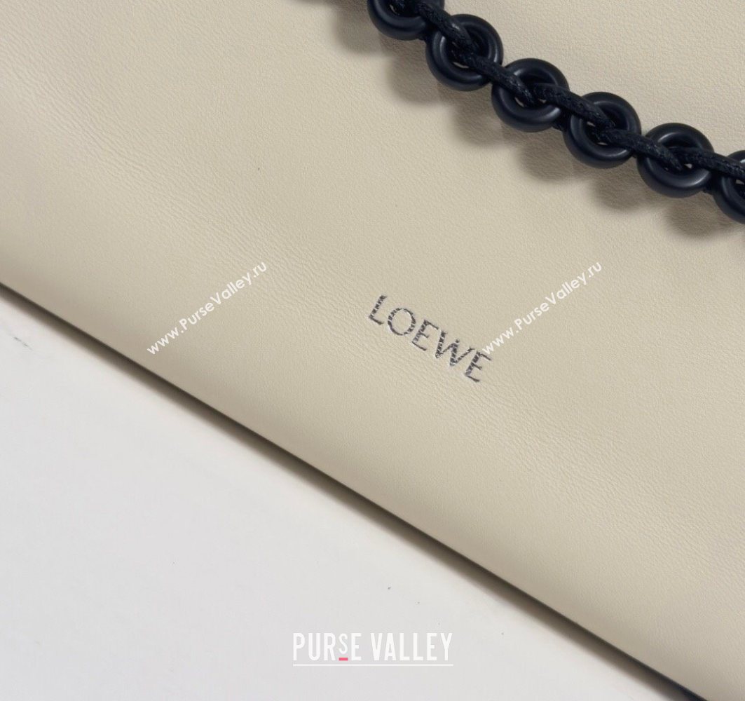 Loewe Flamenco Purse Tote Bag in Mellow Nappa Lambskin Leather Light Ghost/Black 2025 012551 (nana-251121001)