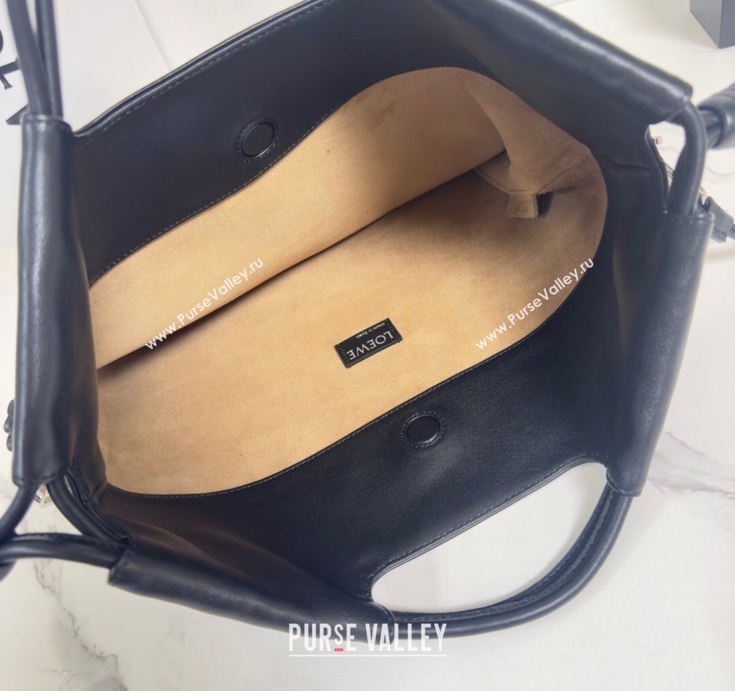 Loewe Flamenco Purse Tote Bag in Mellow Nappa Lambskin Leather Light Ghost/Black 2025 012551 (nana-251121001)
