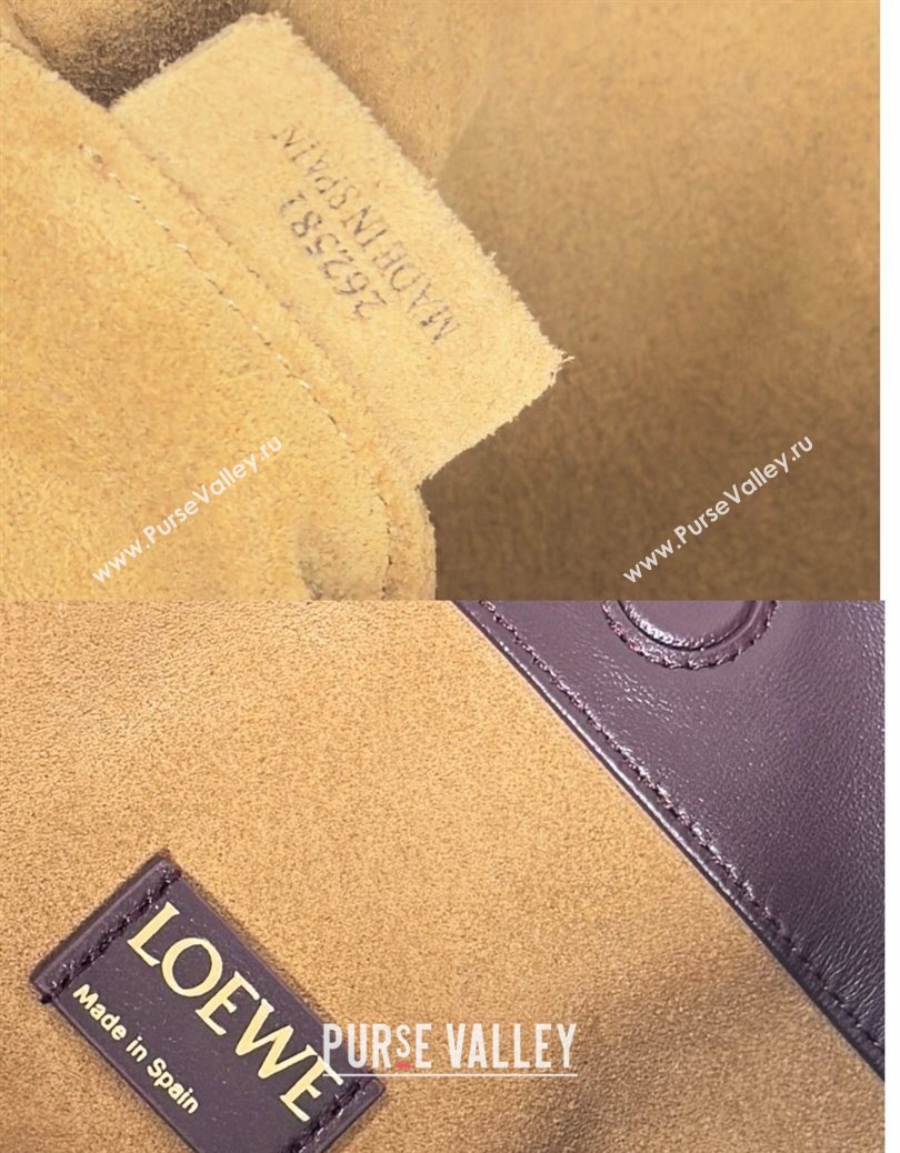 Loewe Flamenco Purse Tote Bag in Mellow Nappa Lambskin Leather Black/Dark Chestnut 2025 012551 (nana-251121002)