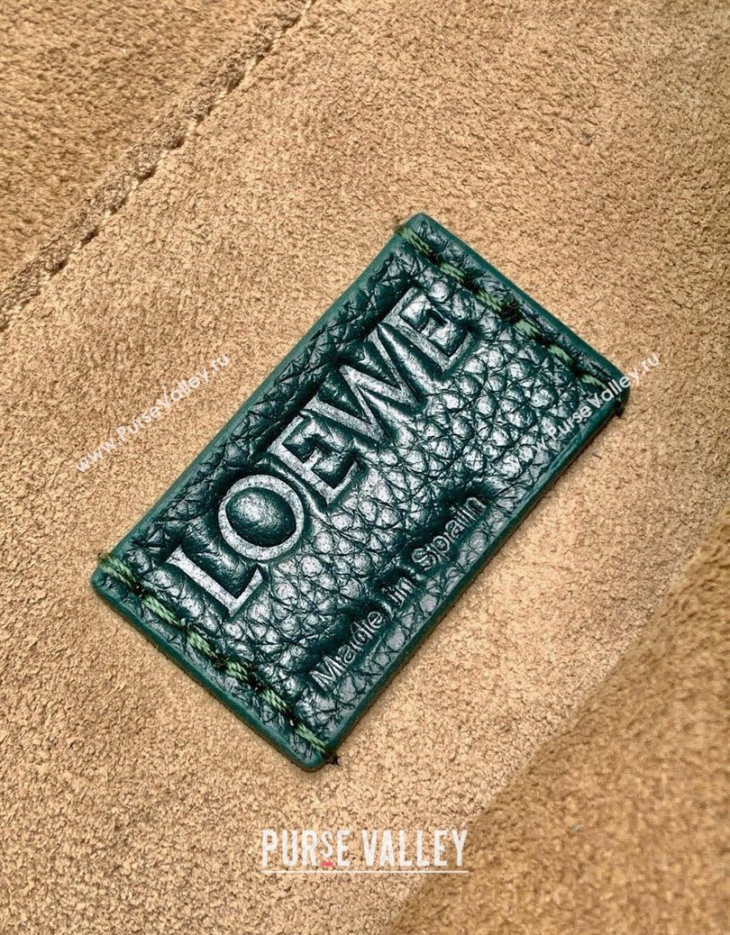 Loewe Medium Pebble messenger bag in supple grained calfskin Green 2025 9094 (Ys-251121008)