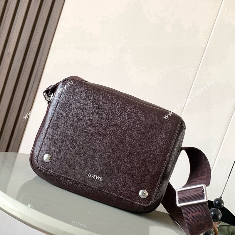Loewe Medium Pebble messenger bag in supple grained calfskin Cinnabar Red 2025 9094 (Ys-251121009)