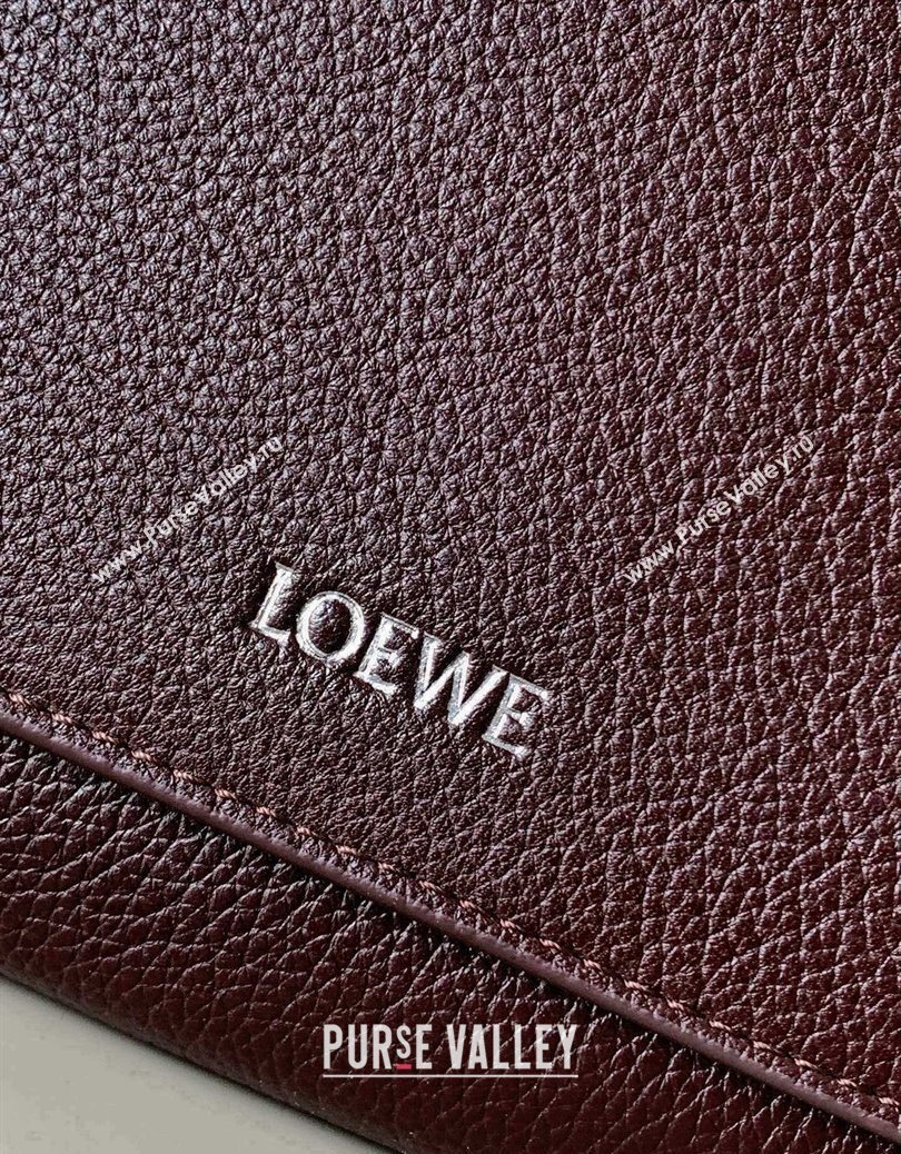 Loewe Medium Pebble messenger bag in supple grained calfskin Cinnabar Red 2025 9094 (Ys-251121009)