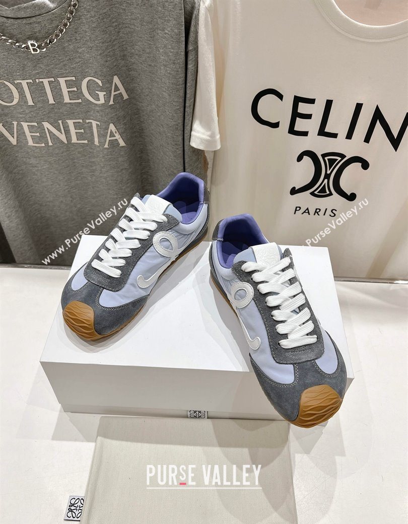 Loewe Ballet Runner 2.0 Sneakers in Nylon and Suede Purple/White 2025 (KL-251210055)