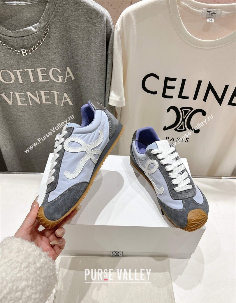 Loewe Ballet Runner 2.0 Sneakers in Nylon and Suede Purple/White 2025 (KL-251210055)
