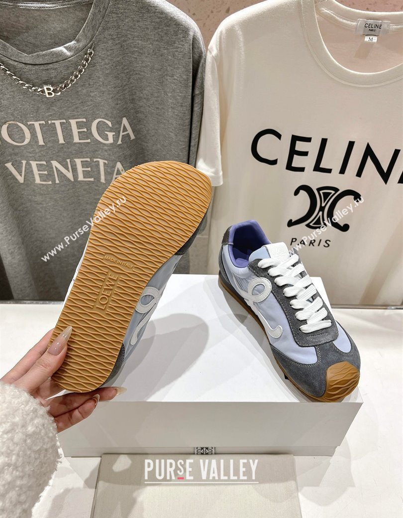 Loewe Ballet Runner 2.0 Sneakers in Nylon and Suede Purple/White 2025 (KL-251210055)