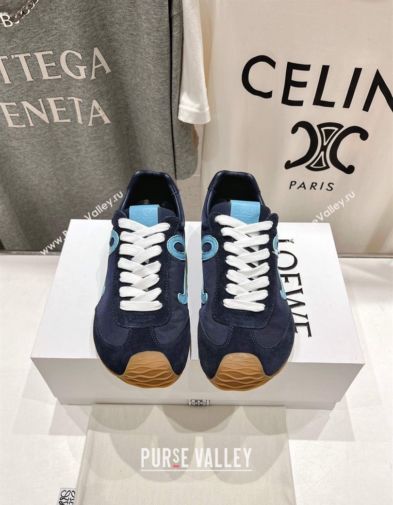 Loewe Ballet Runner 2.0 Sneakers in Nylon and Suede Dark Blue 2025 1210 (KL-251210056)