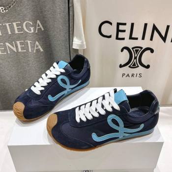 Loewe Ballet Runner 2.0 Sneakers in Nylon and Suede Dark Blue 2025 1210 (KL-251210056)