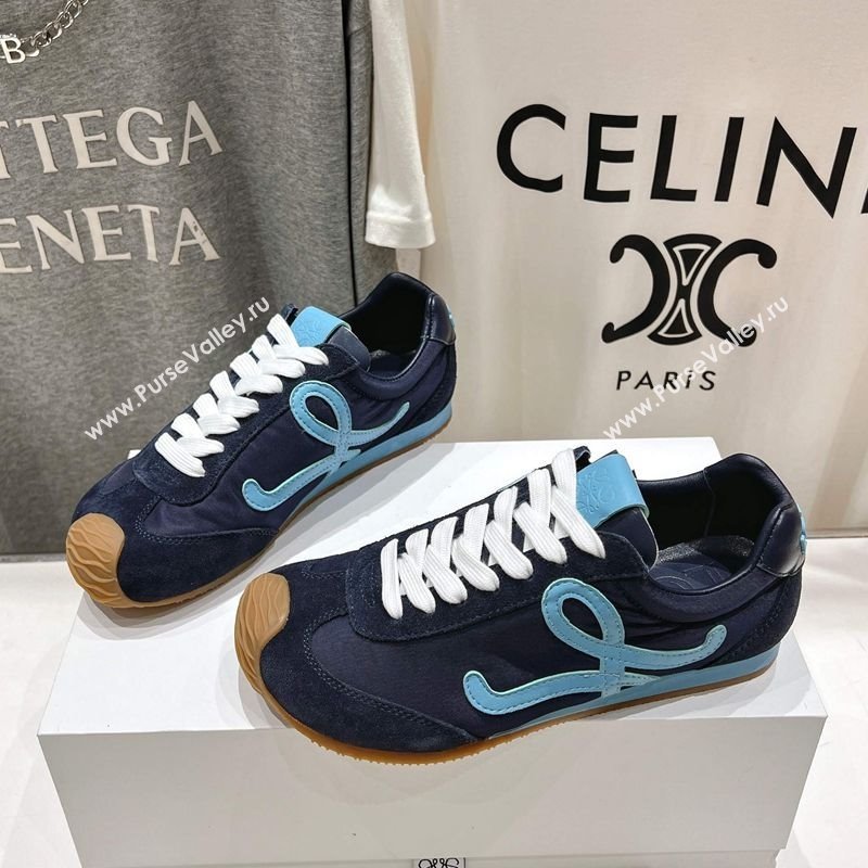 Loewe Ballet Runner 2.0 Sneakers in Nylon and Suede Dark Blue 2025 1210 (KL-251210056)