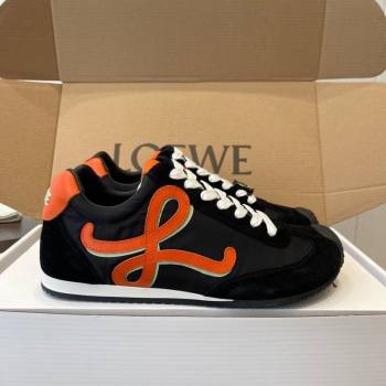 Loewe Ballet Runner 2.0 Sneakers in Nylon and Suede Black/Orange 2025 1210 (KL-251210045)