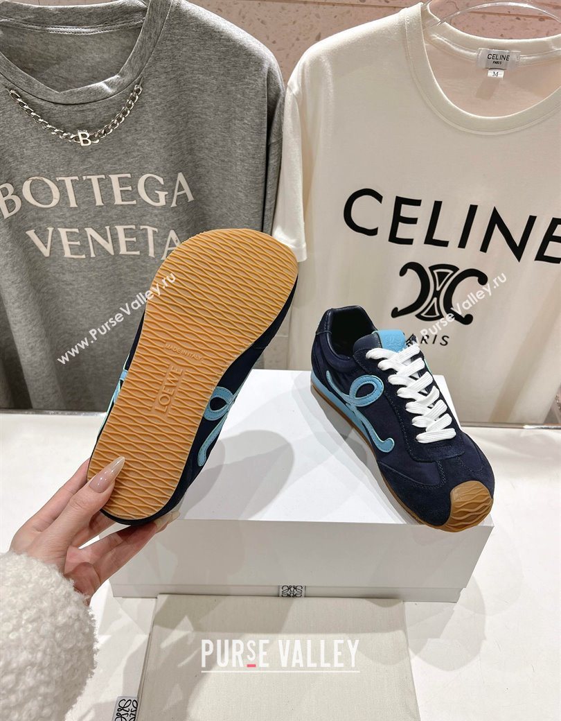 Loewe Ballet Runner 2.0 Sneakers in Nylon and Suede Dark Blue 2025 1210 (KL-251210056)