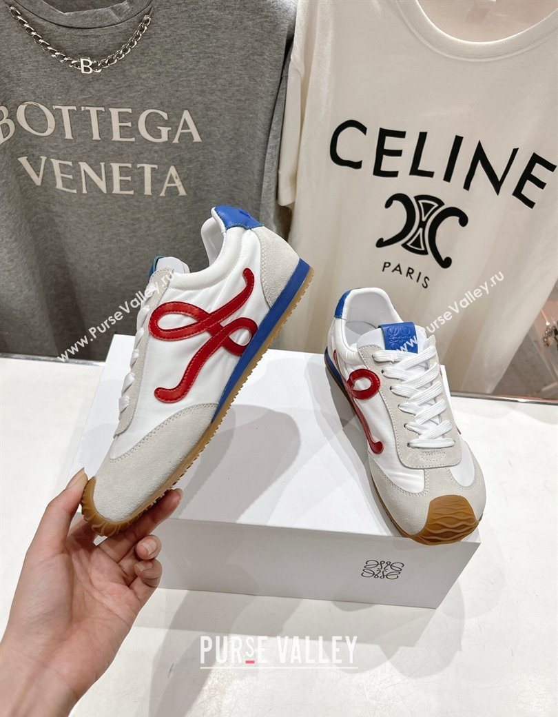 Loewe Ballet Runner 2.0 Sneakers in Nylon and Suede White3 2025 (KL-251210060)