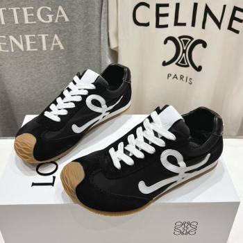 Loewe Ballet Runner 2.0 Sneakers in Nylon and Suede Black/White2 2025 (KL-251210062)