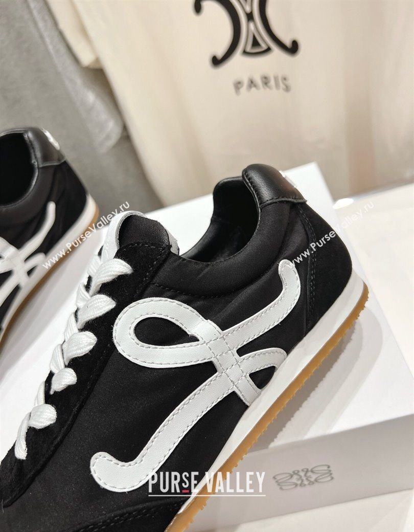 Loewe Ballet Runner 2.0 Sneakers in Nylon and Suede Black/White2 2025 (KL-251210062)