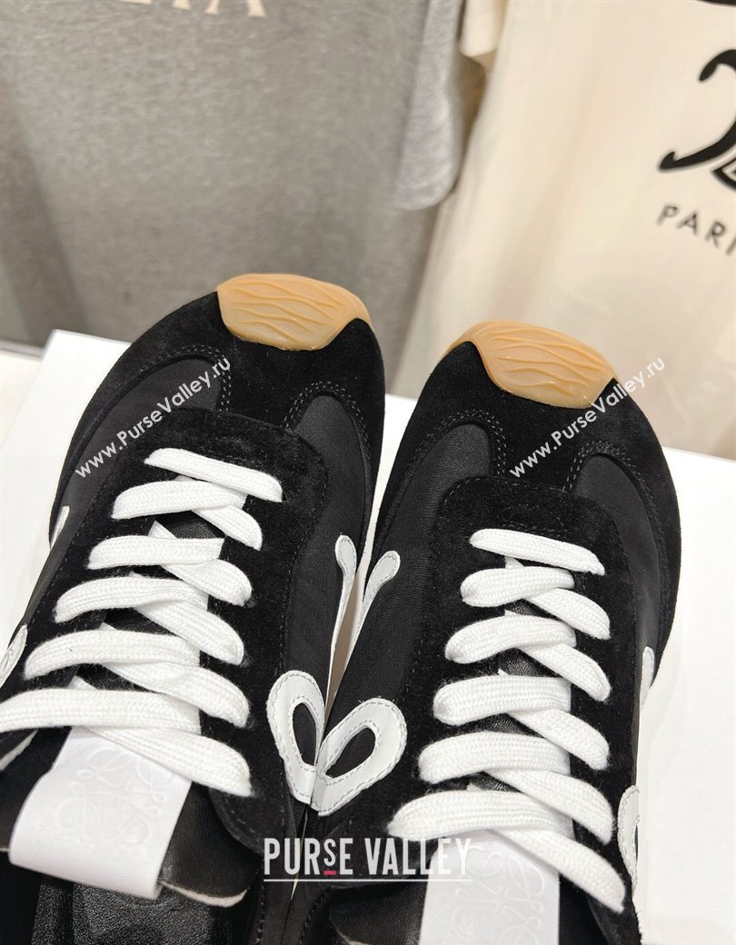 Loewe Ballet Runner 2.0 Sneakers in Nylon and Suede Black/White2 2025 (KL-251210062)