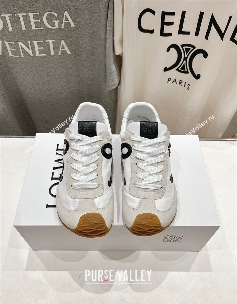 Loewe Ballet Runner 2.0 Sneakers in Nylon and Suede White/Black2 2025 (KL-251210063)