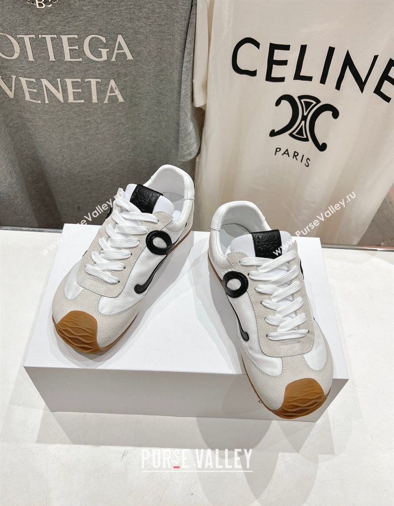 Loewe Ballet Runner 2.0 Sneakers in Nylon and Suede White/Black2 2025 (KL-251210063)
