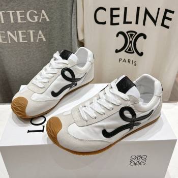 Loewe Ballet Runner 2.0 Sneakers in Nylon and Suede White/Black2 2025 (KL-251210063)