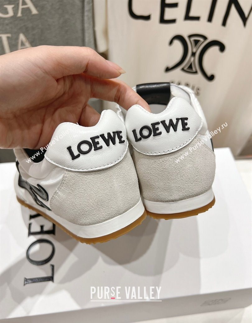 Loewe Ballet Runner 2.0 Sneakers in Nylon and Suede White/Black2 2025 (KL-251210063)