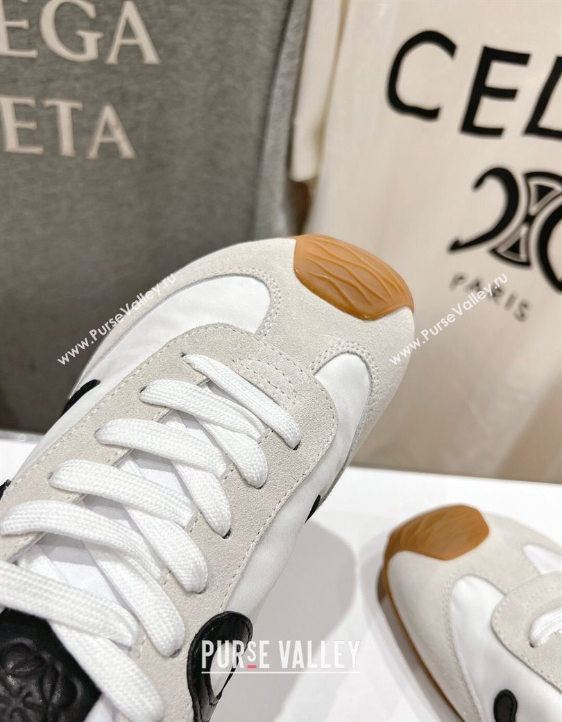Loewe Ballet Runner 2.0 Sneakers in Nylon and Suede White/Black2 2025 (KL-251210063)
