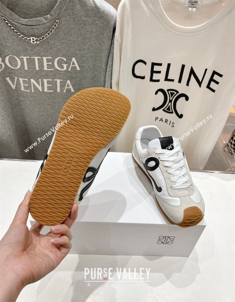 Loewe Ballet Runner 2.0 Sneakers in Nylon and Suede White/Black2 2025 (KL-251210063)