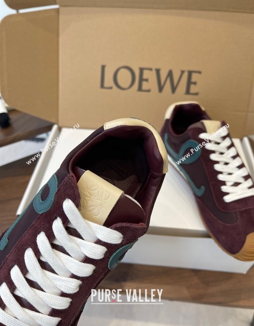Loewe Ballet Runner 2.0 Sneakers in Nylon and Suede Brown/Green 2025 1210 (KL-251210046)