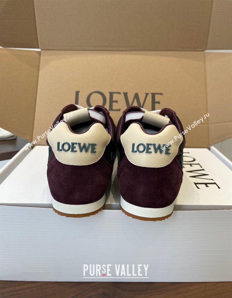 Loewe Ballet Runner 2.0 Sneakers in Nylon and Suede Brown/Green 2025 1210 (KL-251210046)