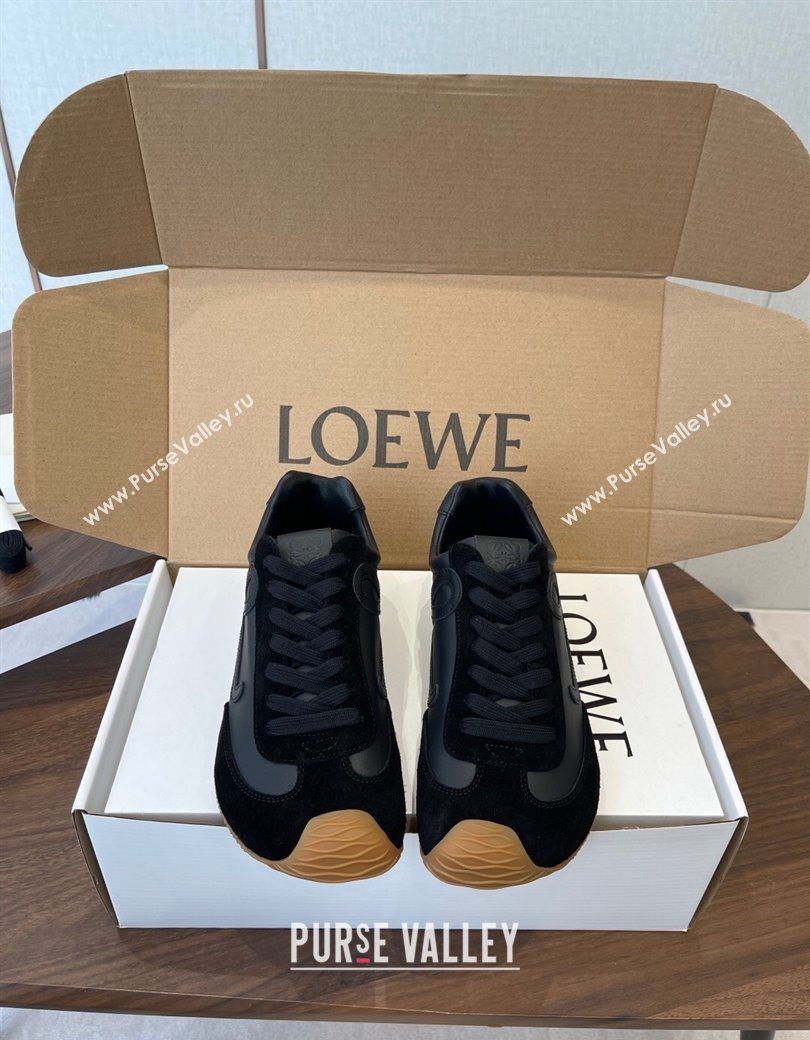 Loewe Ballet Runner 2.0 Sneakers in Nylon and Suede Black Upper 2025 1210 (KL-251210048)