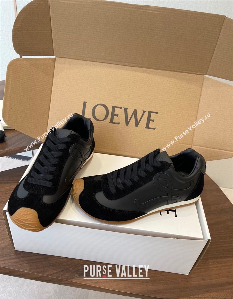 Loewe Ballet Runner 2.0 Sneakers in Nylon and Suede Black Upper 2025 1210 (KL-251210048)
