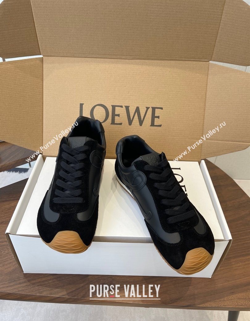 Loewe Ballet Runner 2.0 Sneakers in Nylon and Suede Black Upper 2025 1210 (KL-251210048)
