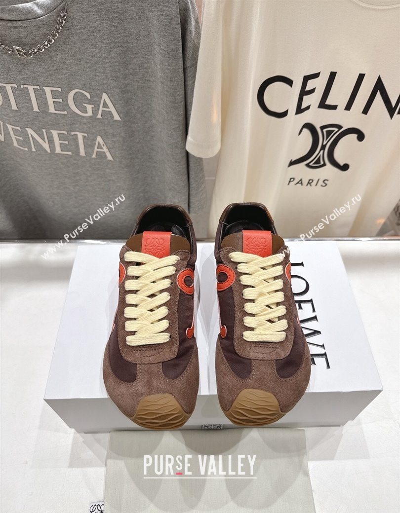 Loewe Ballet Runner 2.0 Sneakers in Nylon and Suede Brown/Orange 2025 (KL-251210049)