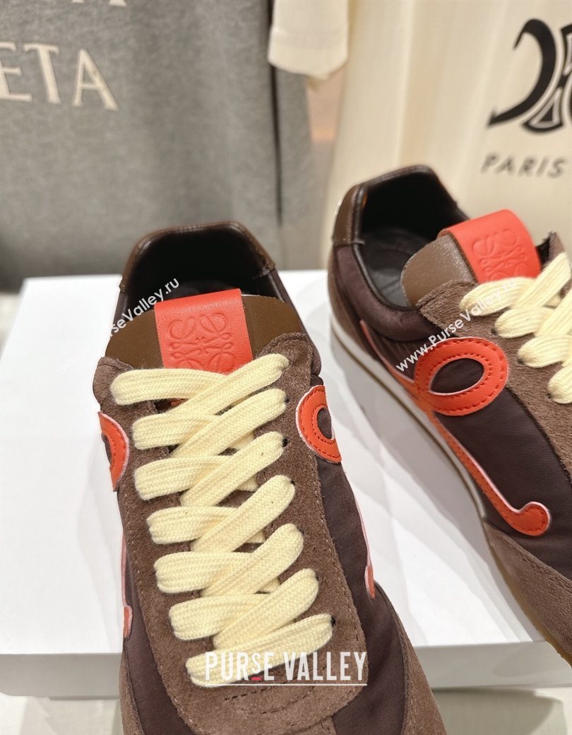 Loewe Ballet Runner 2.0 Sneakers in Nylon and Suede Brown/Orange 2025 (KL-251210049)