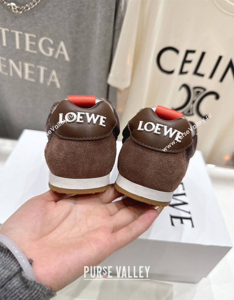 Loewe Ballet Runner 2.0 Sneakers in Nylon and Suede Brown/Orange 2025 (KL-251210049)