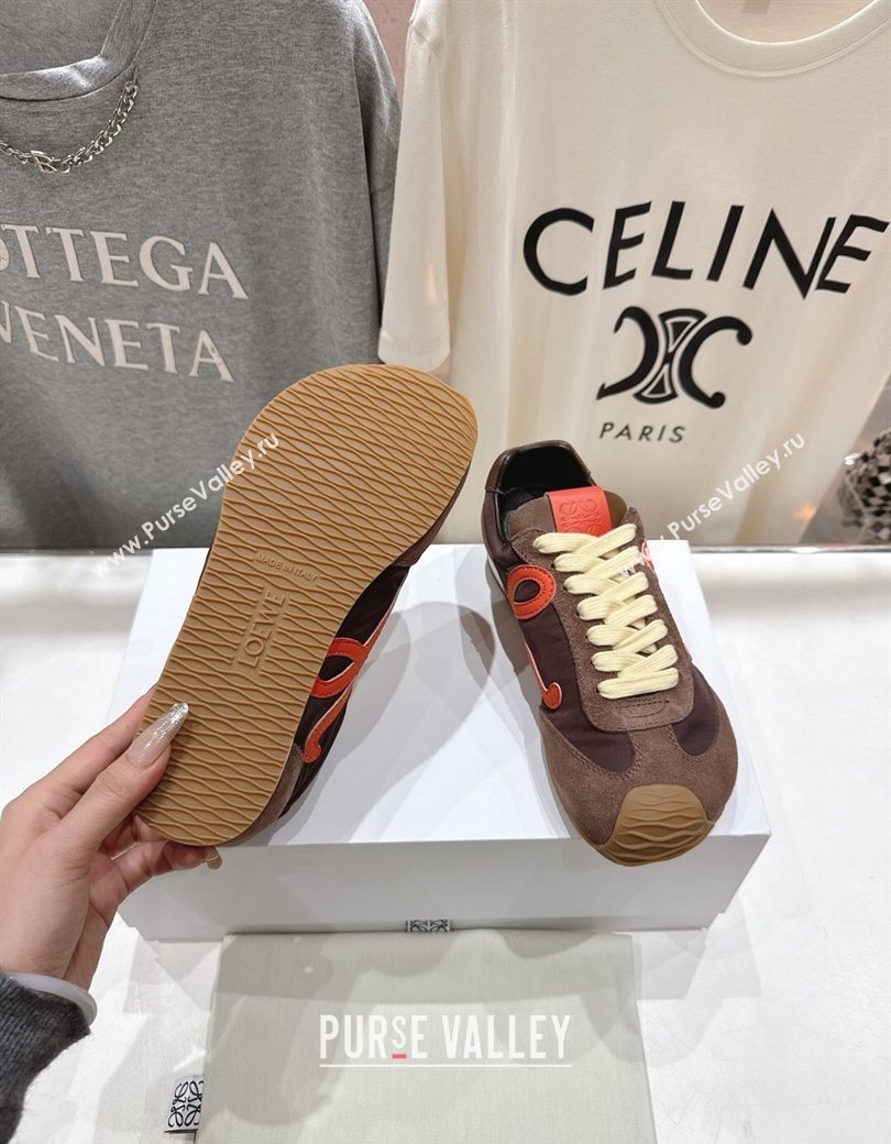 Loewe Ballet Runner 2.0 Sneakers in Nylon and Suede Brown/Orange 2025 (KL-251210049)
