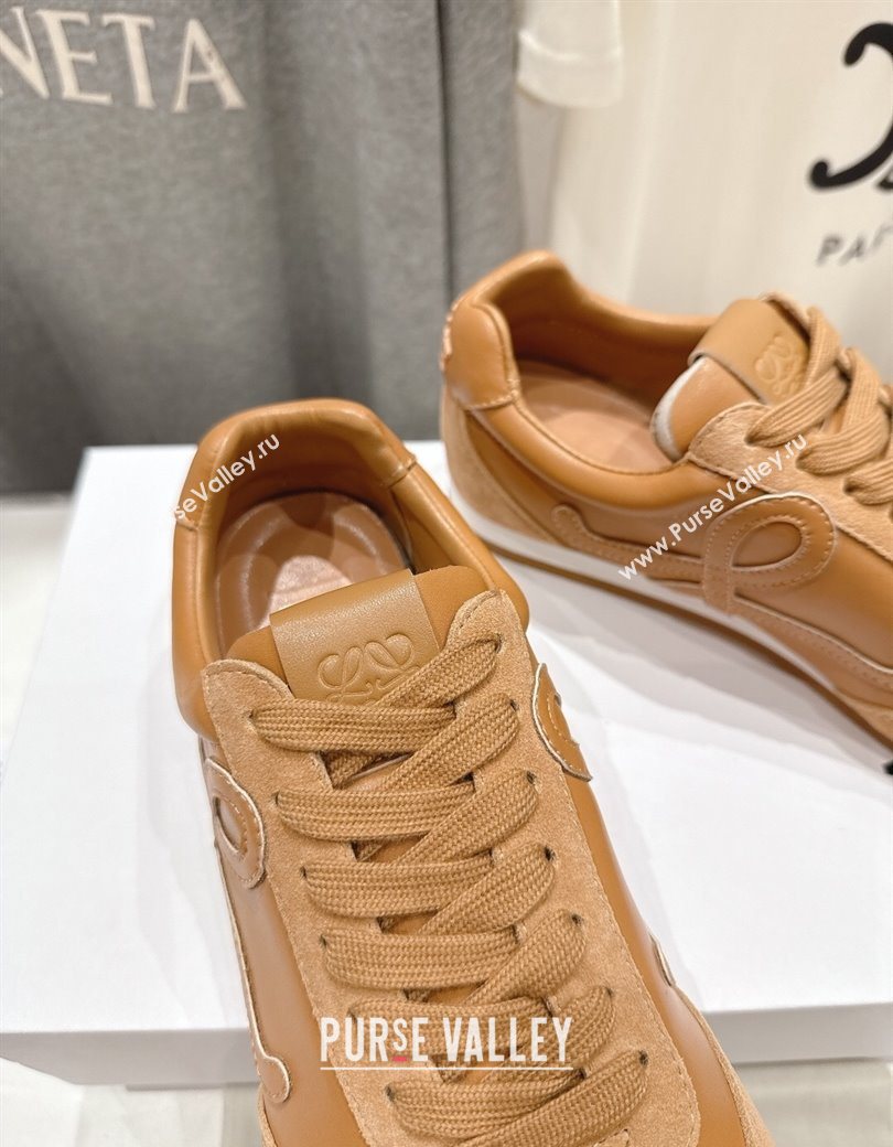 Loewe Ballet Runner 2.0 Sneakers in Leather and Suede Light Brown 2025 (KL-251210051)