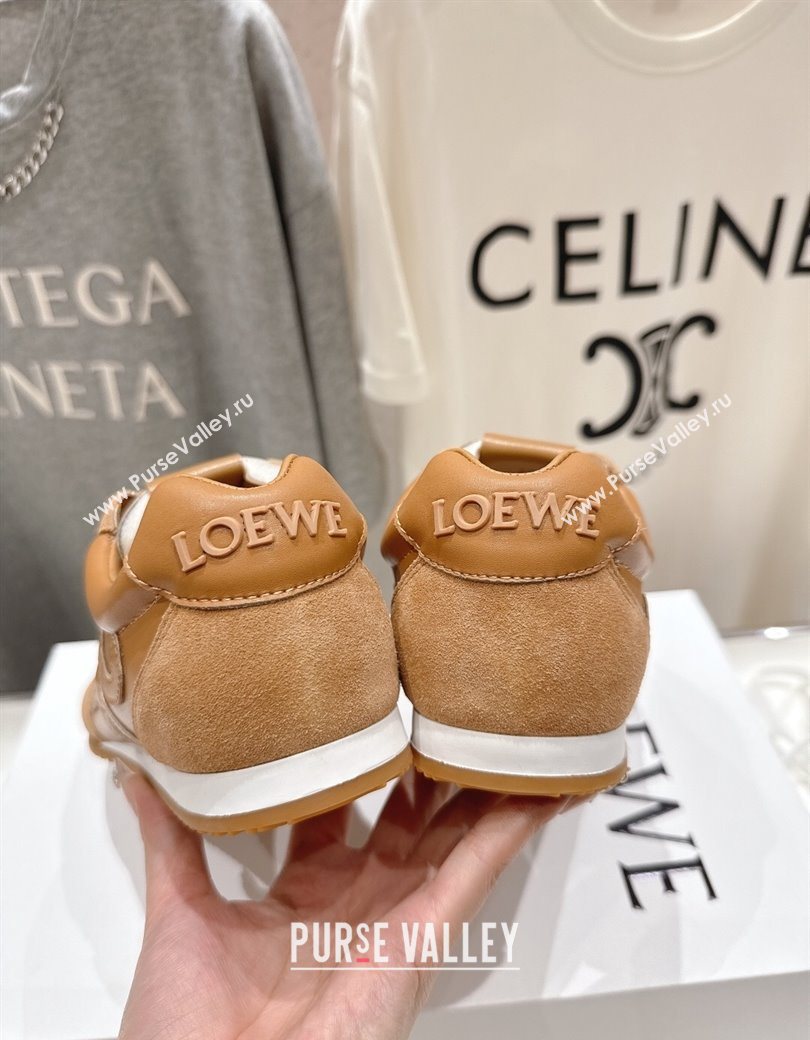 Loewe Ballet Runner 2.0 Sneakers in Leather and Suede Light Brown 2025 (KL-251210051)